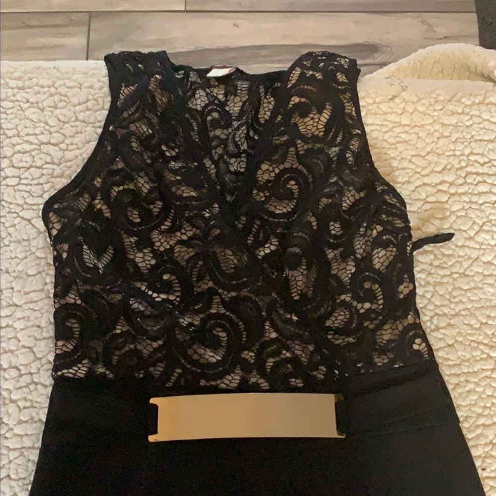 Elegant jumpsuit with golden waist belt SOLD